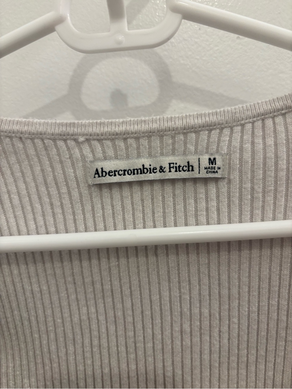 Abercrombie & Fitch Women's Long-Sleeve Ribbed Wrap Bodysuit - Picture 3 of 4